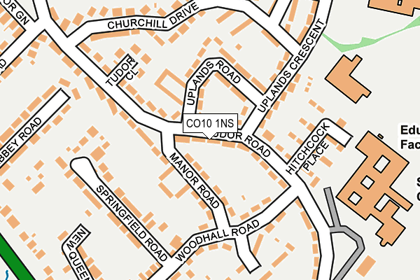 CO10 1NS map - OS OpenMap – Local (Ordnance Survey)
