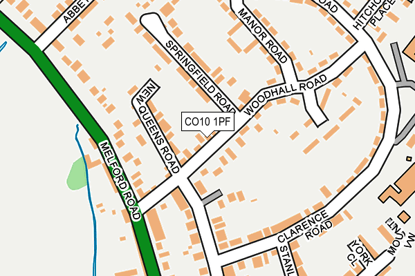 CO10 1PF map - OS OpenMap – Local (Ordnance Survey)