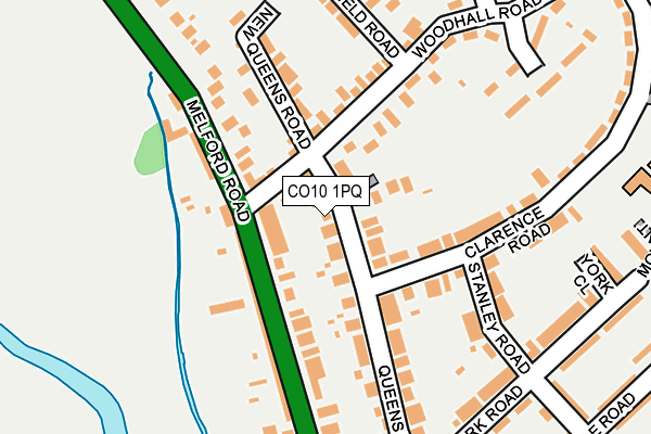 CO10 1PQ map - OS OpenMap – Local (Ordnance Survey)