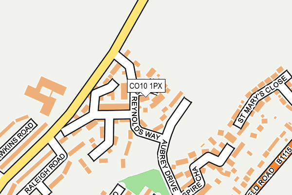 CO10 1PX map - OS OpenMap – Local (Ordnance Survey)