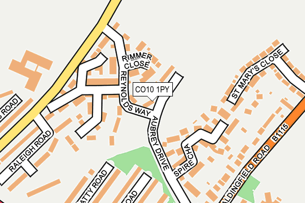 CO10 1PY map - OS OpenMap – Local (Ordnance Survey)