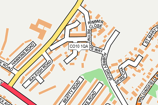 CO10 1QA map - OS OpenMap – Local (Ordnance Survey)