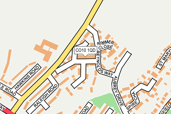 CO10 1QD map - OS OpenMap – Local (Ordnance Survey)