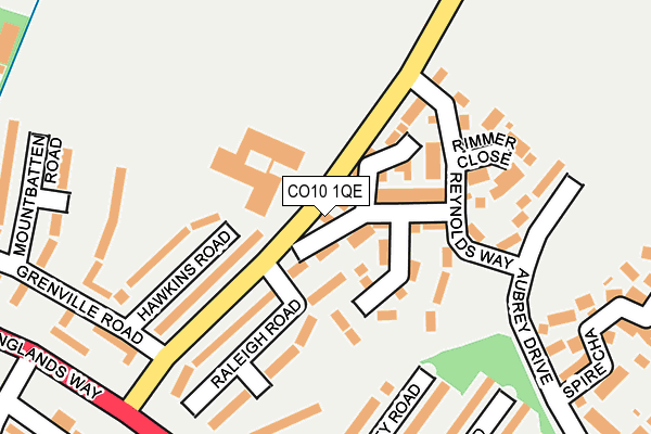 CO10 1QE map - OS OpenMap – Local (Ordnance Survey)