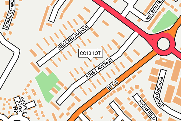 CO10 1QT map - OS OpenMap – Local (Ordnance Survey)