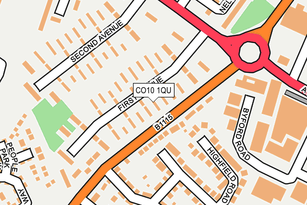 CO10 1QU map - OS OpenMap – Local (Ordnance Survey)