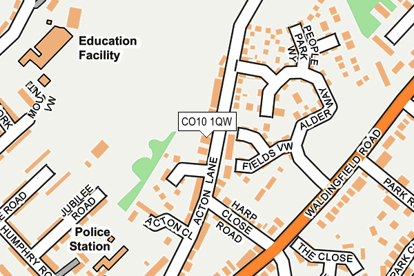 CO10 1QW map - OS OpenMap – Local (Ordnance Survey)