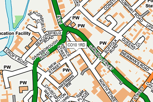 CO10 1RD map - OS OpenMap – Local (Ordnance Survey)