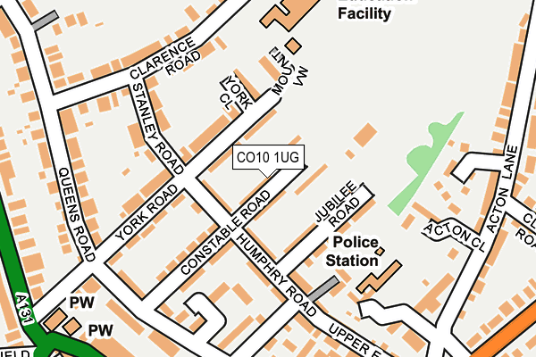 CO10 1UG map - OS OpenMap – Local (Ordnance Survey)