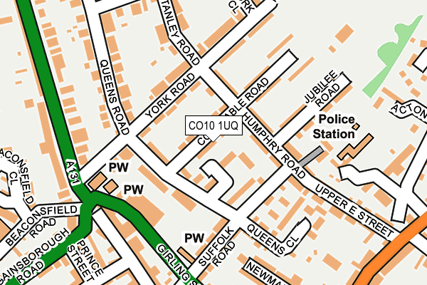CO10 1UQ map - OS OpenMap – Local (Ordnance Survey)