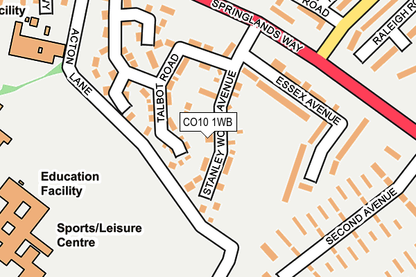 CO10 1WB map - OS OpenMap – Local (Ordnance Survey)