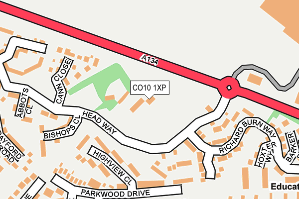 CO10 1XP map - OS OpenMap – Local (Ordnance Survey)