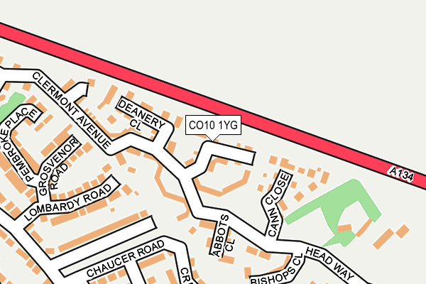 CO10 1YG map - OS OpenMap – Local (Ordnance Survey)