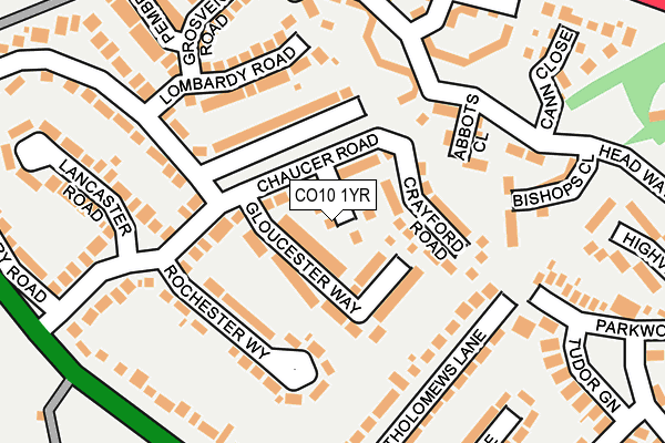 CO10 1YR map - OS OpenMap – Local (Ordnance Survey)