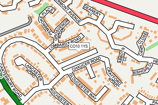 CO10 1YS map - OS OpenMap – Local (Ordnance Survey)