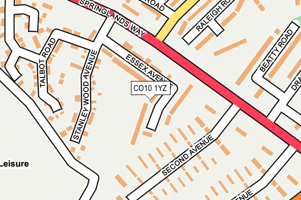 CO10 1YZ map - OS OpenMap – Local (Ordnance Survey)