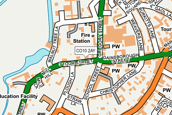 CO10 2AY map - OS OpenMap – Local (Ordnance Survey)