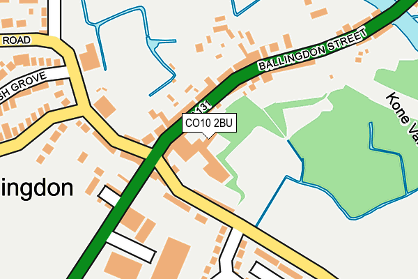 CO10 2BU map - OS OpenMap – Local (Ordnance Survey)