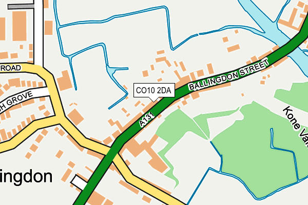 CO10 2DA map - OS OpenMap – Local (Ordnance Survey)