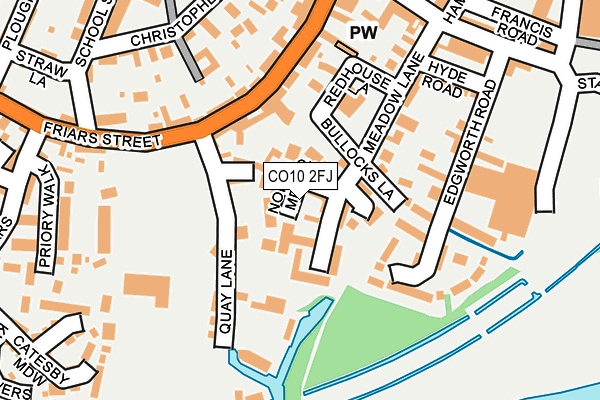CO10 2FJ map - OS OpenMap – Local (Ordnance Survey)