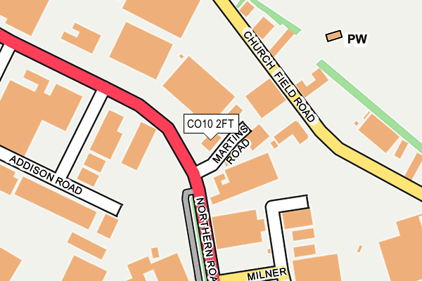 CO10 2FT map - OS OpenMap – Local (Ordnance Survey)