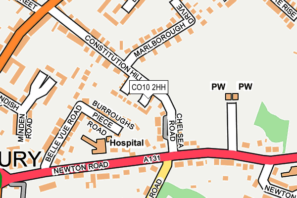 CO10 2HH map - OS OpenMap – Local (Ordnance Survey)