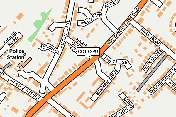 CO10 2PU map - OS OpenMap – Local (Ordnance Survey)
