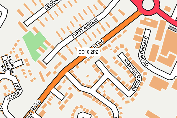 CO10 2PZ map - OS OpenMap – Local (Ordnance Survey)