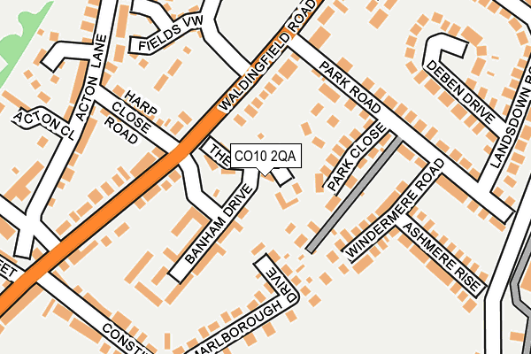 CO10 2QA map - OS OpenMap – Local (Ordnance Survey)