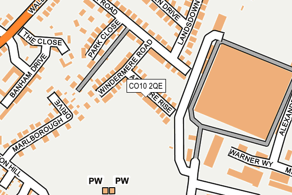 CO10 2QE map - OS OpenMap – Local (Ordnance Survey)