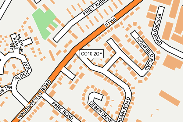 CO10 2QF map - OS OpenMap – Local (Ordnance Survey)