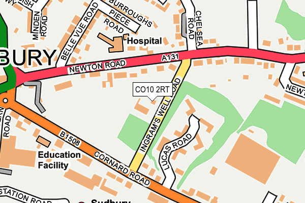 CO10 2RT map - OS OpenMap – Local (Ordnance Survey)