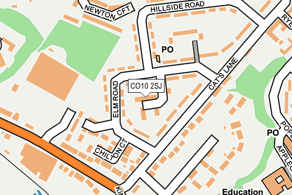 CO10 2SJ map - OS OpenMap – Local (Ordnance Survey)
