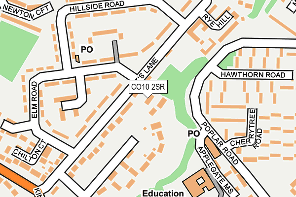 CO10 2SR map - OS OpenMap – Local (Ordnance Survey)