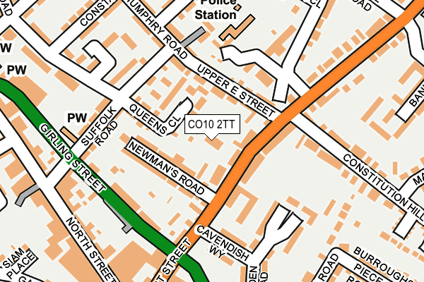 CO10 2TT map - OS OpenMap – Local (Ordnance Survey)