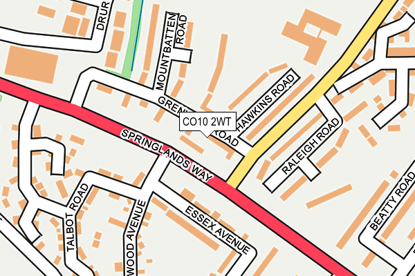CO10 2WT map - OS OpenMap – Local (Ordnance Survey)