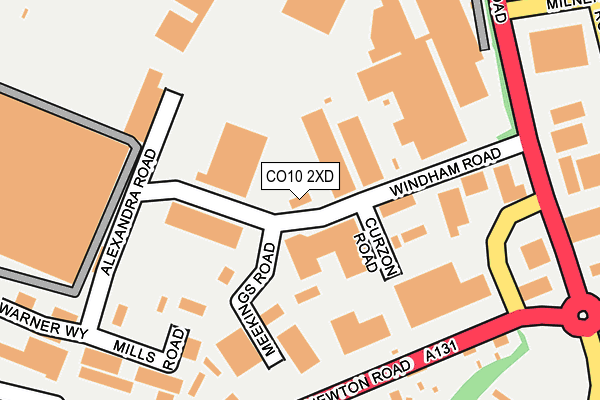 CO10 2XD map - OS OpenMap – Local (Ordnance Survey)