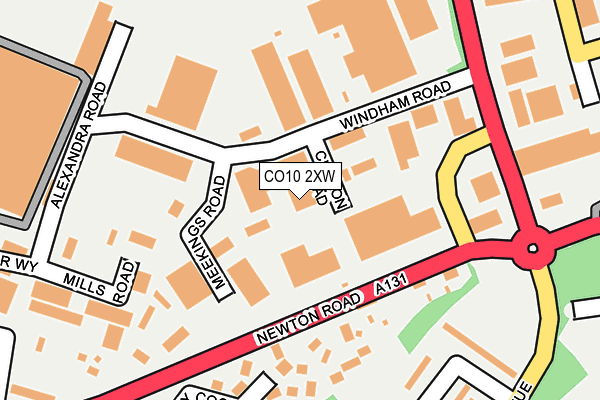 CO10 2XW map - OS OpenMap – Local (Ordnance Survey)