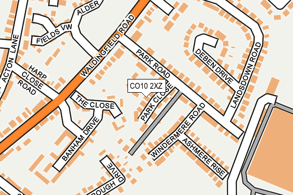 CO10 2XZ map - OS OpenMap – Local (Ordnance Survey)