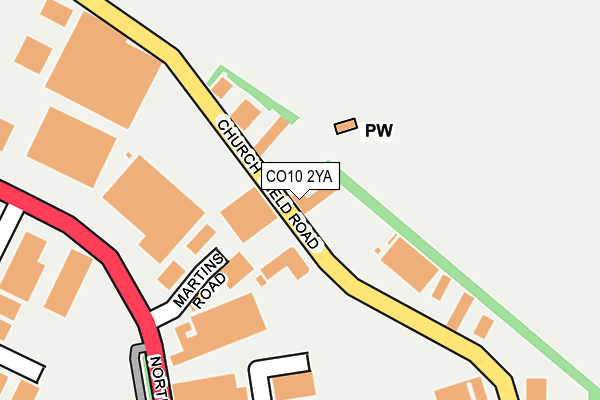 CO10 2YA map - OS OpenMap – Local (Ordnance Survey)