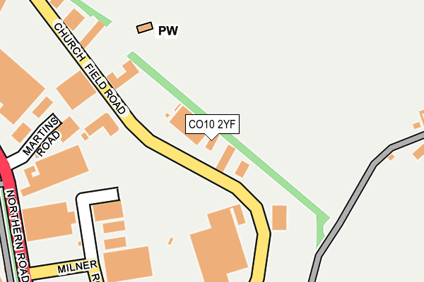 CO10 2YF map - OS OpenMap – Local (Ordnance Survey)