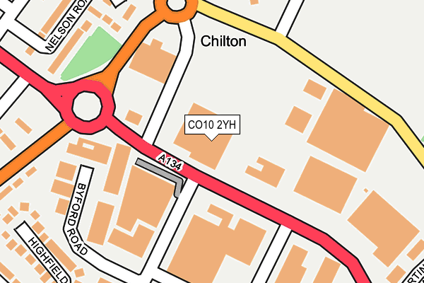 CO10 2YH map - OS OpenMap – Local (Ordnance Survey)