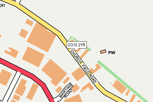 CO10 2YR map - OS OpenMap – Local (Ordnance Survey)