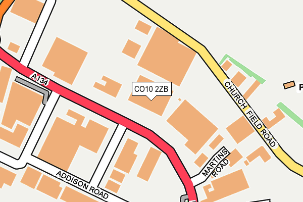 CO10 2ZB map - OS OpenMap – Local (Ordnance Survey)