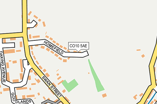 CO10 5AE map - OS OpenMap – Local (Ordnance Survey)