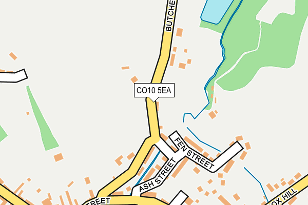 CO10 5EA map - OS OpenMap – Local (Ordnance Survey)