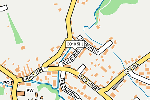 CO10 5HJ map - OS OpenMap – Local (Ordnance Survey)