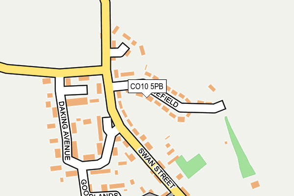 CO10 5PB map - OS OpenMap – Local (Ordnance Survey)