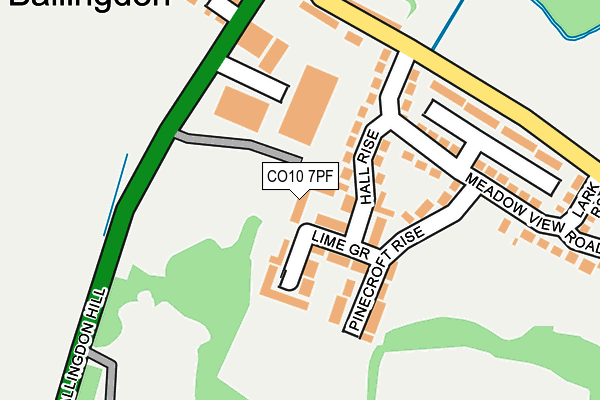 CO10 7PF map - OS OpenMap – Local (Ordnance Survey)