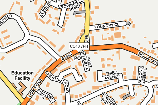 CO10 7PH map - OS OpenMap – Local (Ordnance Survey)